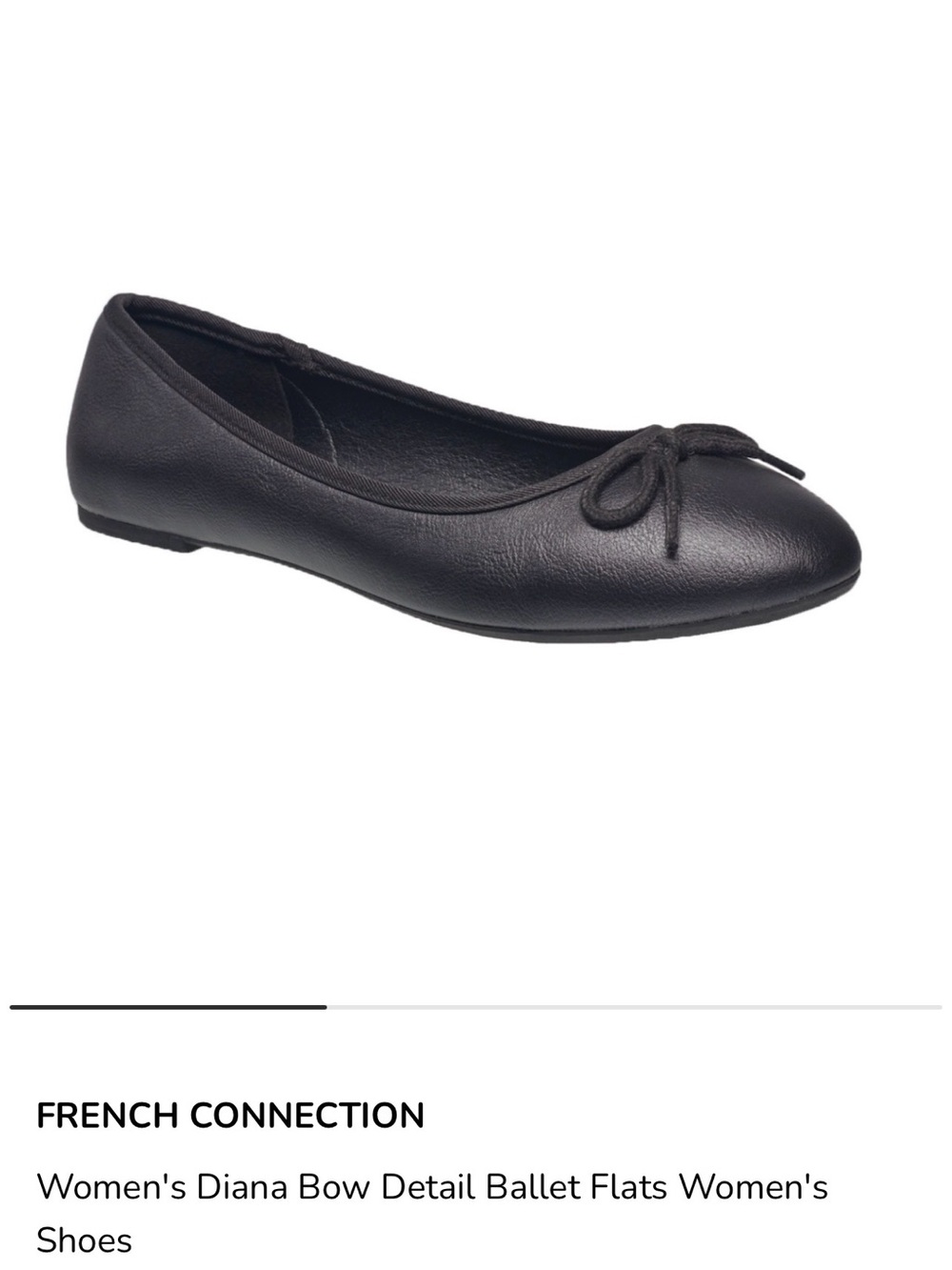 French Connection Black Bow Ballet Flats